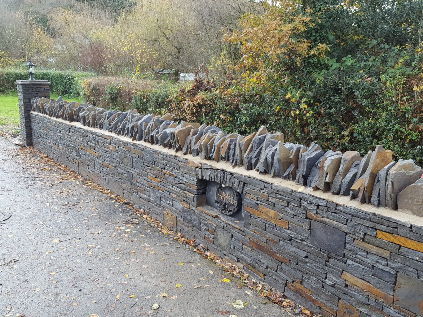blue pennant stone wall
